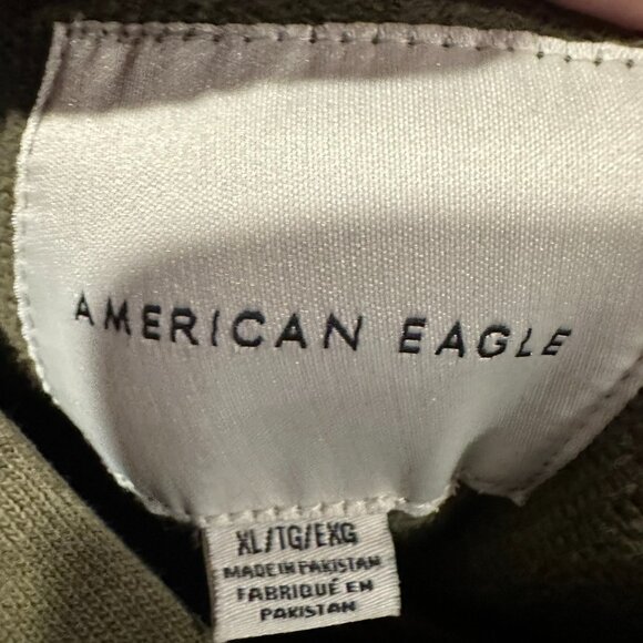 American Eagle Green Hoodie Mens Size X-Large with Pockets 301 - Picture 3 of 3